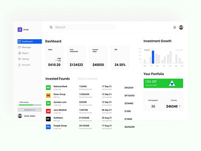 Finance Web Dashboard Design dashboarddesign design finance dashboard finance website dashboard design graphic design new newshot omariclam trending ui uiux uxdesign webdesign