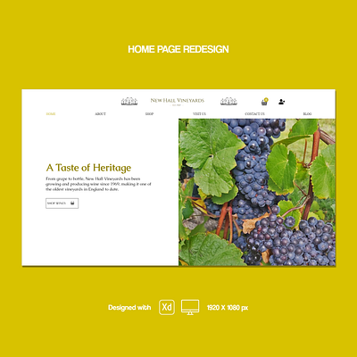 New Hall Vineyards Website Redesign Concept 3d animation app branding design graphic design illustration landing page logo mobile motion graphics ui website wine xd