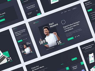 Personal Portofolio Responsive Landing Page Dekstop - Mobile component dark design landing landingpage mobile portofolio presentation responsive ui uiux ux web web mobile website
