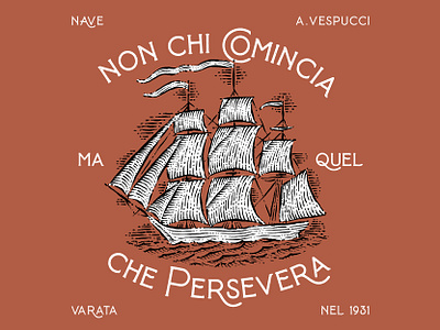 Italian Navy ship "Amerigo Vespucci" art badge branding brush brushpen graphic design illustration italy logo navy retro sailor sea ship tattoo traditional vintage wood