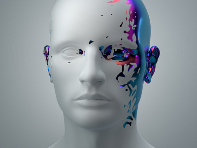 Mindflow 3d abstract art blender design face head human render visual
