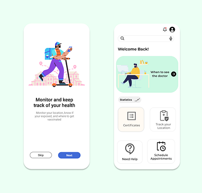 COVID 19 Healthcare App app design branding covid19app design design systems figma designs healthapp healthcareapp mobile mockups pandemic app product design prototype style guides uidesign uxdesign vector visual design visualdesign wireframe