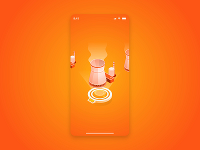 Power plant chimney selection after effects animation art direction blue branding design energy figma gif green illustration industry interface mobile ui motion mp4 orange power powerplant ui