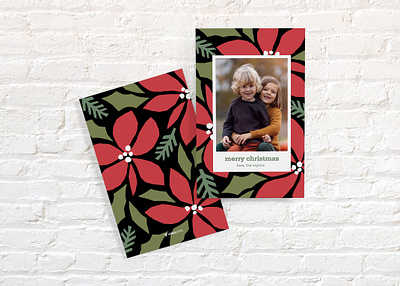 Holiday Card / Oversized Florals christmas graphic design holiday card illustration pine poinsettia