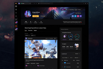 The all new Medal.tv profile page analytics ui clean ui game ui gamer profile gamer ui gaming gaming profile gaming stats profile ui stats ui ui design valorant