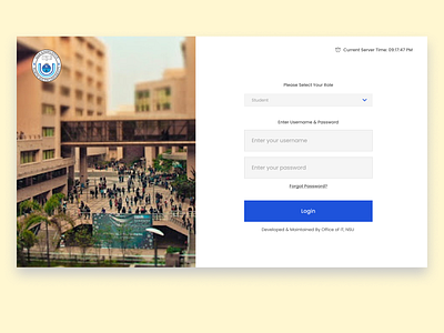 Login Page | University Login Page | UI/UX design flat minimal ui ux