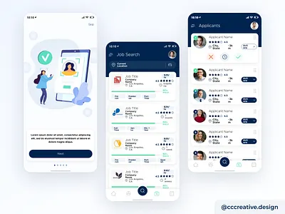 Job Search App branding design clean interface design high contrast illustration ui ui design ux ux agency ux design