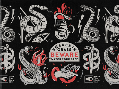 Snakes! badgedesign branding design eye flame flash sheet graphic design hands illustration illustrator logo snake snakes tattoo torch traditional typography vector