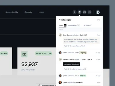 Nook • Notifications buttons cards chat dark dark ui design system dropdown feed finance fintech messages modals money notifications popover popup saas support tasks ui components