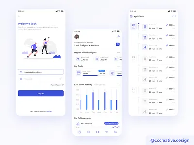 Workout App UI app design graphic design interface light theme minimal product design ui ui design user interface ux