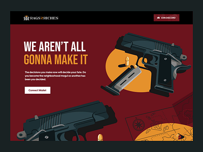 RAGS2RICHES Landing page animation design desktop game gaming illustration landing landing page nft nft collection nft landing page read dead ui design uidesign web website