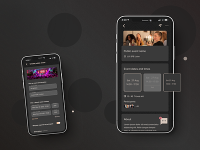 Soiree Event Planner App app app design art deco dark mode design design thinking event icon illustration minimal party style ui user experience user interface ux visual design web design