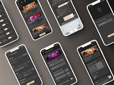 Soiree Event Planner App app app design art deco dark mode design event icon illustration minimal party style ui uiux user experience user interface ux visual design web design