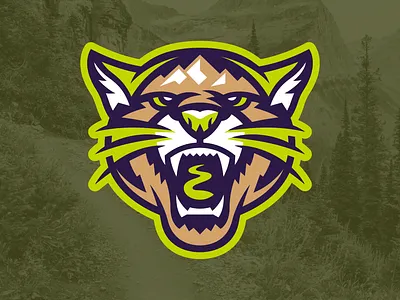 TRAIL KATS cats clink room explore hat logo hiking logo design mountain mountain lion mountain top sports logos trail trail running