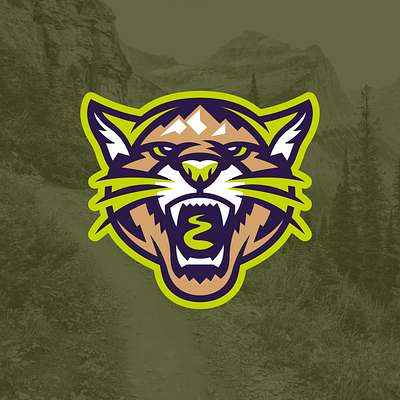 TRAIL KATS cats clink room explore hat logo hiking logo design mountain mountain lion mountain top sports logos trail trail running