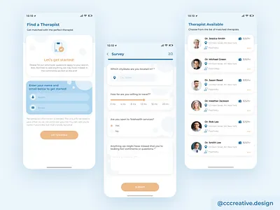 Therapist App UI brand colors branding design clean interface color pops low contrast low oppacity product design soft colors ui ui design user interface ux