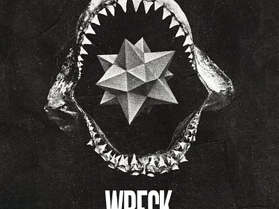 #collageretreat 167. 09/30/2021. collage collage art collage retreat collageretreat digital collage digital illustration illustration polyhedra scanner type shark shark jaw surreal teeth textured typography weird