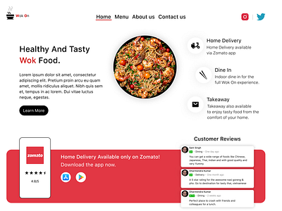 WokOn Landing Page design figma landing page restaurant ui website