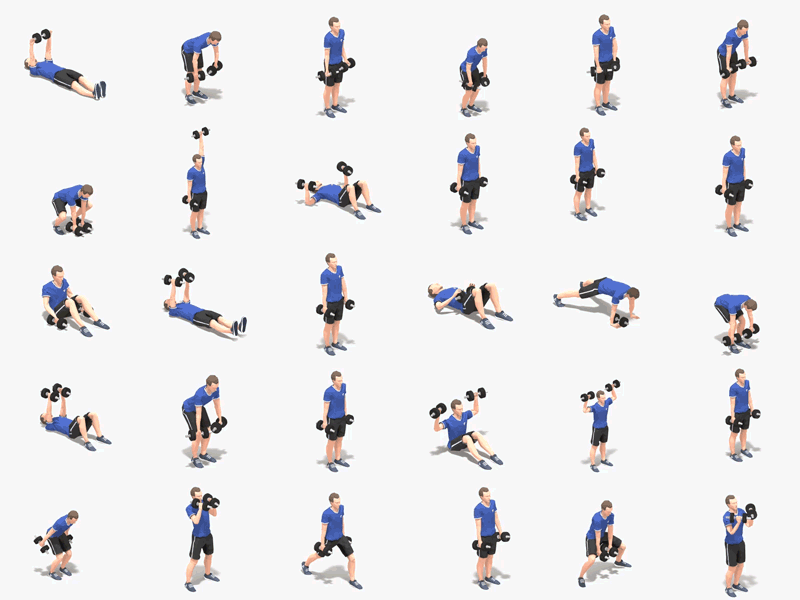 Dumbbells Worksout Animation Bundle app