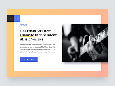 Featured Articles articles carousel colorful music ui website