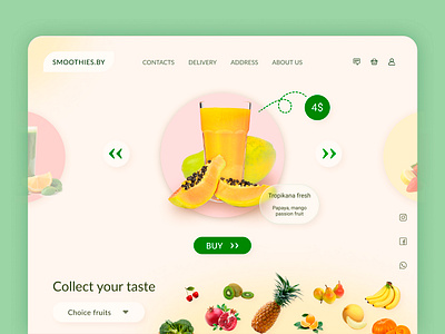 Smoothies shop design shop smoothie ui ux