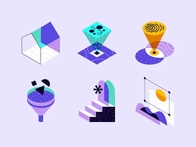 Tech icon set branding colorful digital flat futurist icon icon set illustration isometric minimal saas simple tech ui ux vector