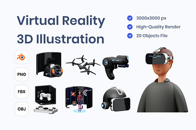 Virtual Reality 3D Illustration 3d 3d animation 3d art 3d illustration animation app branding concept design graphic design illustration logo motion graphics page ui virtual virtual reality web web design website