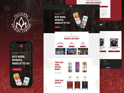 Pollyanna Brewing Website beer design distillery ui website website design