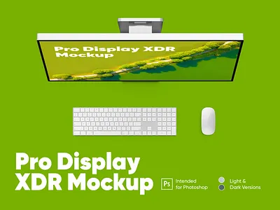 Pro Display XDR (Light & Dark) Mockup abstract clean design device display laptop mac macbook mockup phone phone mockup presentation realistic simple smartphone theme ui ux web webpage