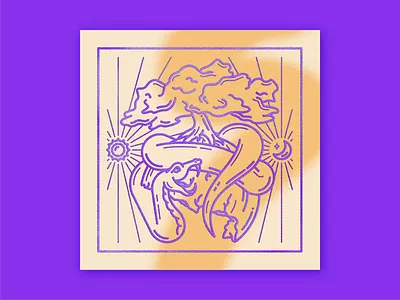 Ragnarok 3 design illustration jormungandr linework moon mythology ragnarok riso snake sun texture tree world