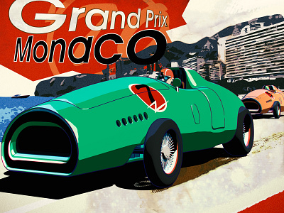 Grand Prix Monaco 3d branding cars design formula grand prix graphic design illustration krasowski.ru letter logo monaco poster stanislav krasowski vector vintage