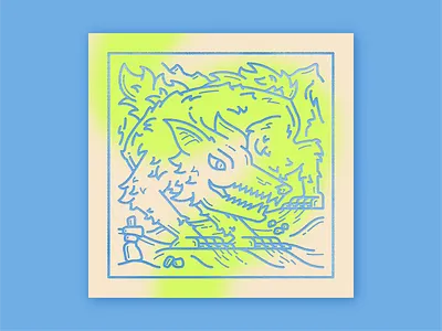 Ragnarok 2 design fenrir illustration linework mythology norse ragnarok riso texture wolf