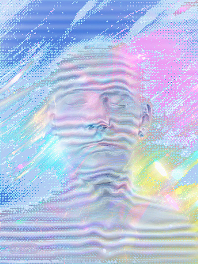 Daydreaming · digital illustration abstract art awareness concept digital dream human identity illustration information meditation personal pixelart self sensorydigital symbol technology texture tv universe