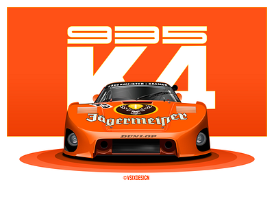 Porsche 935 K4 design illlustration illustration vector