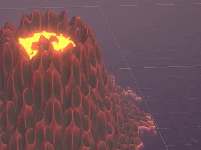 Volcano Closeup 3d game lava procedural terrain unity volcano