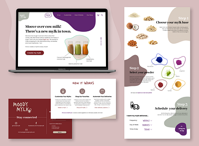 Daily UI - Day 3 - Moody Mylk almondmilk colorful dailyui dailyui003 dailyuiday3 dairyfree designchallenge designdaily home homepage landingpage milk oatmilk plant based uidesign uxdesigner variety