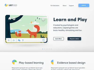 Lilypad homepage ui web design