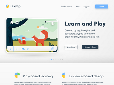 Lilypad homepage ui web design