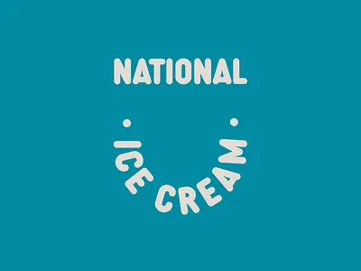 National Ice Cream branding flat design logo minimal