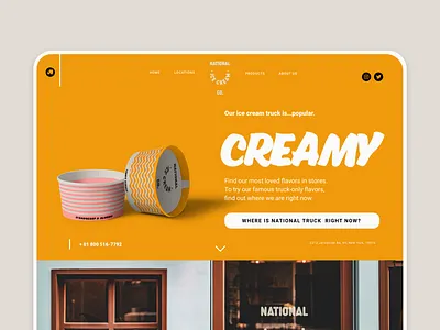 National Ice Cream ui web design