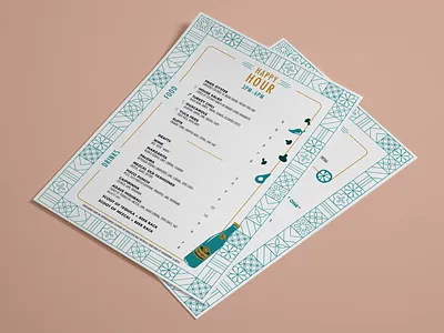 Latin American Restaurant Menu Design | Happy Hour Menu book design branding cover design design digital illustration graphic design illustration logo menu restaurant