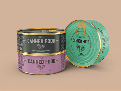 Canned Food Tin Packaging Mockup silver