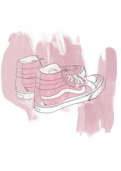 Pink Vans branding collage color design drawing fashion graphic design illustration logo ui vector