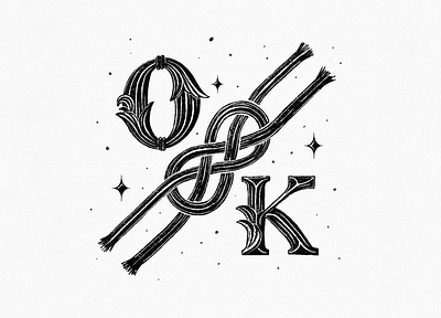 Knot Okay branding decorative design handlettering illustration knot lettering logo procreate typography vector
