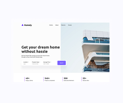 Homely | Real Estate Hero Page app design real estate ui uiux design web