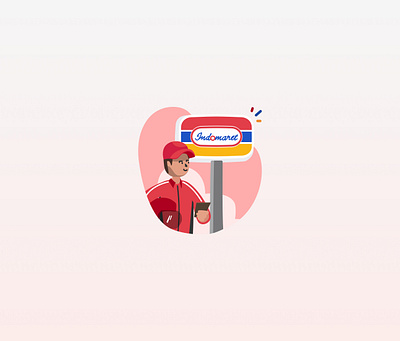 Pick up at Indomaret app branding design flat graphic design illustration logo ui ux vector