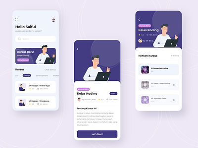 Online Course Mobile App android app course figma ios onlinecourseapp productdesign ui uiux