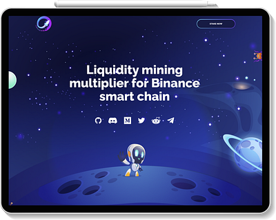 Xpace Liquidity mining multiplier for Binance (BNB) smart chain blockchain bsc crypto defi design earn illustration logo nft staking uiux
