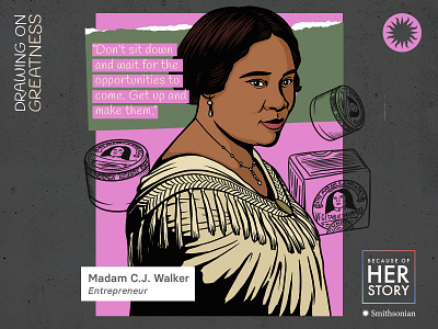 Madam C.J. Walker - American Women's History Book art design digital art education history illustration illustrator portrait poster procreate women