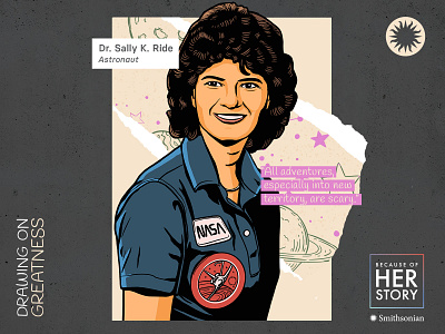 Sally Ride - American Women's History Book art design digital art education history illustration illustrator portrait poster procreate women